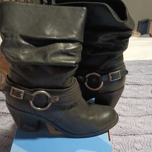 Harley-Davidson Black Leather Heeled Boots